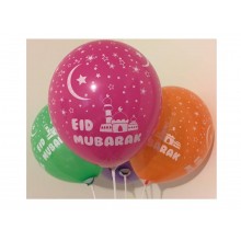 Balloons-Eid Mubarak Multi Cols (10PK)